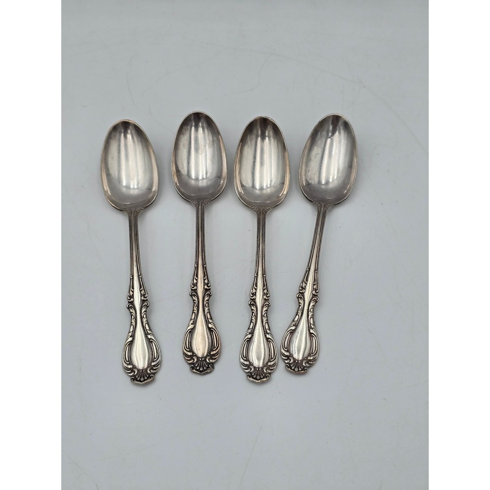 Antique 1835 R Wallace AI Silverplate Teaspoons Joan Set of‎ 4 vintage spoons